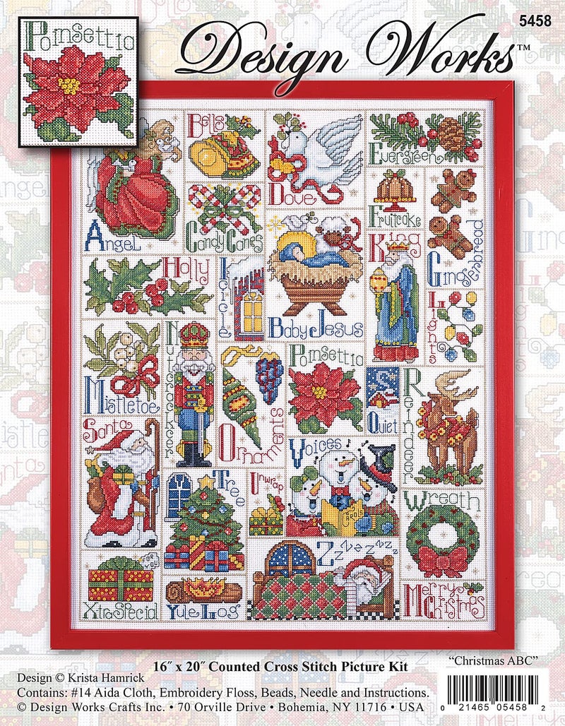 Design Works Crafts Christmas ABC Counted Cross Stitch Kit, Multi - Image 2